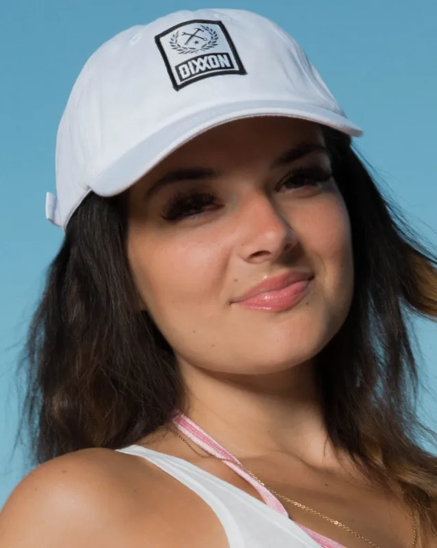 6-Panel Curved Bill Box Crest Hat - Black & White sold by Dixxon