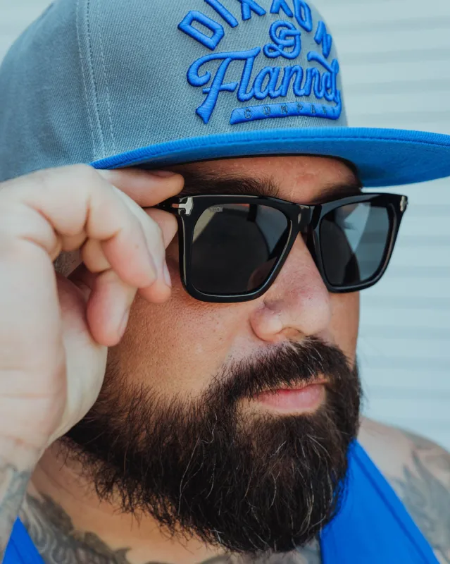 Anvil Sunglasses - Polished Black & Gray made by Dixxon