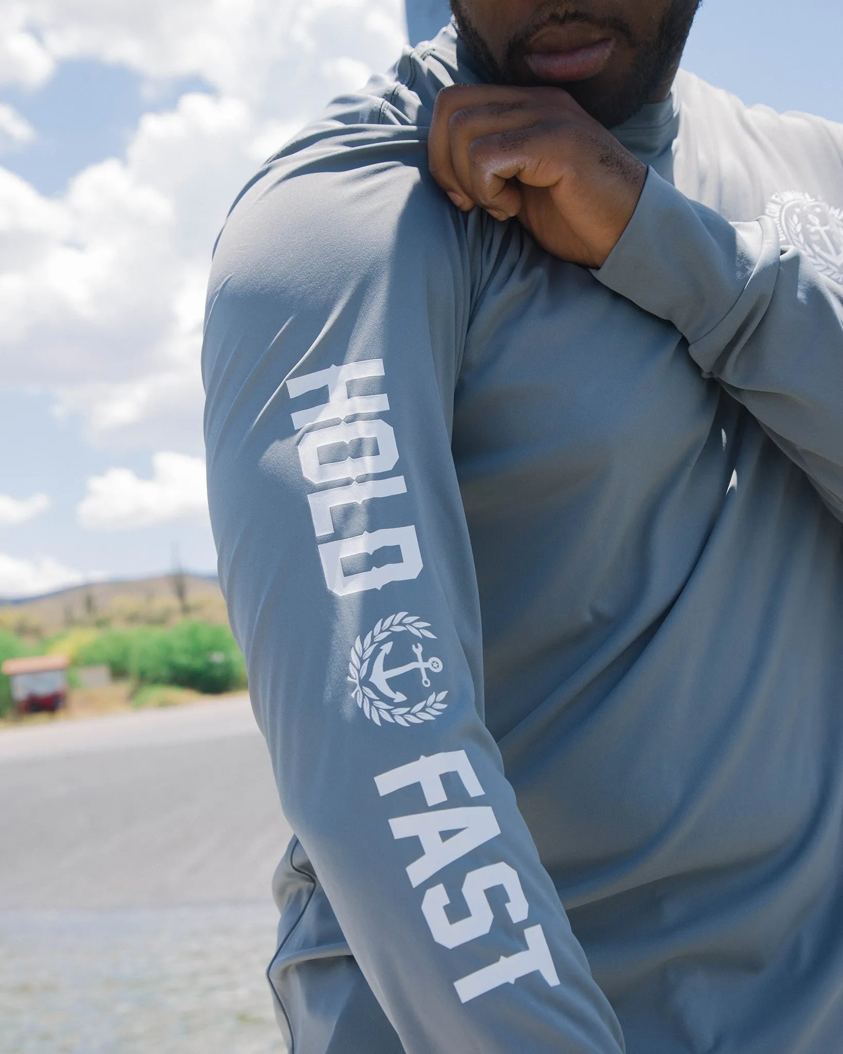 Salty Crest UV Long Sleeve T-Shirt - Gray sold by Dixxon product image thumbnail 5