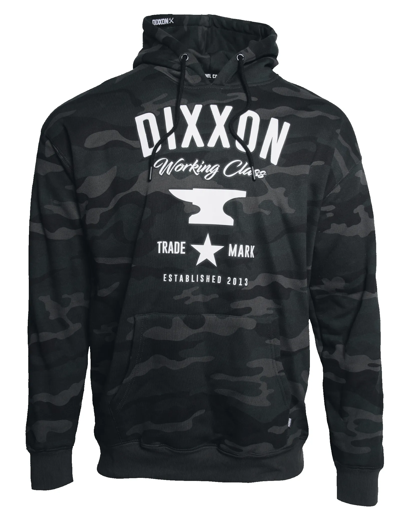 White Working Class TM Pullover Hoodie - Black Camo sold by Dixxon
