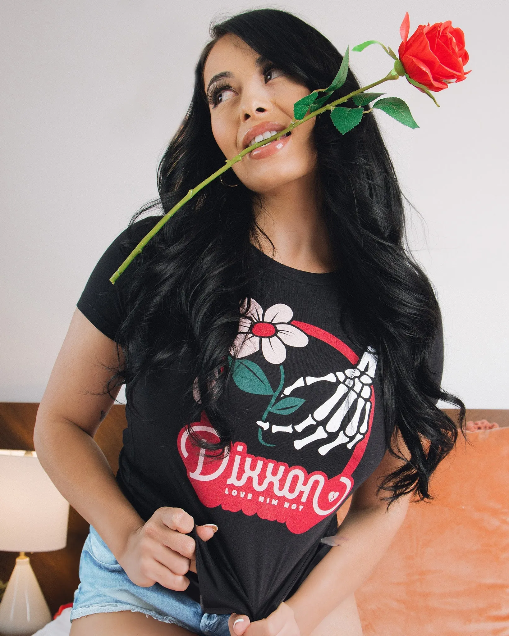 Women's Love Him Not Fitted Tee - Black sold by Dixxon