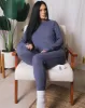 Women's Waffle Knit Joggers - Steel Blue sold by Dixxon