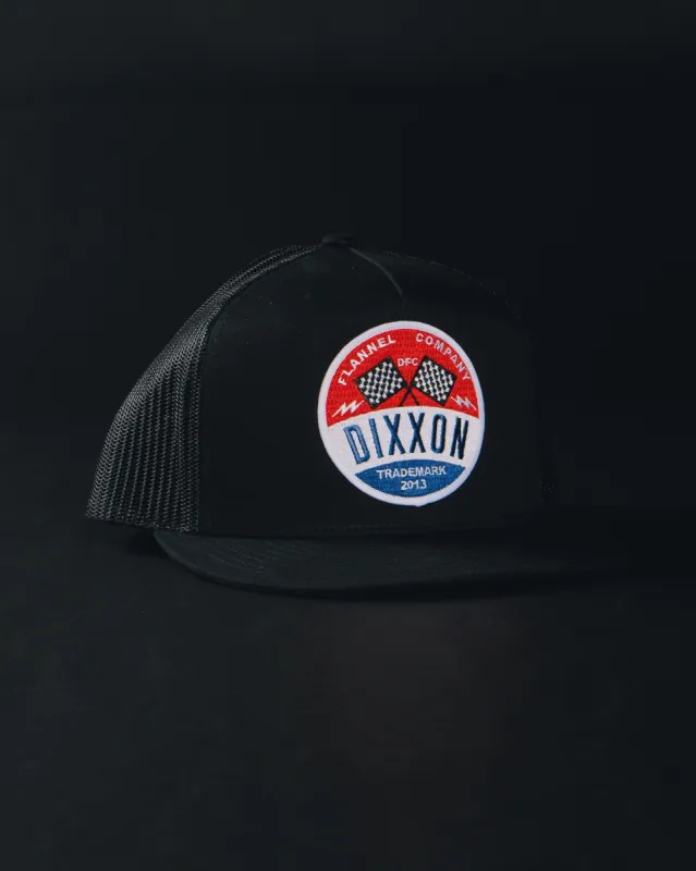 Tracker Flat Bill Trucker Snapback- Red, White, & Blue made by Dixxon