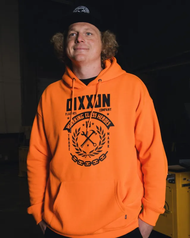 Black Weld Pullover Hoodie - Safety Orange sold by Dixxon