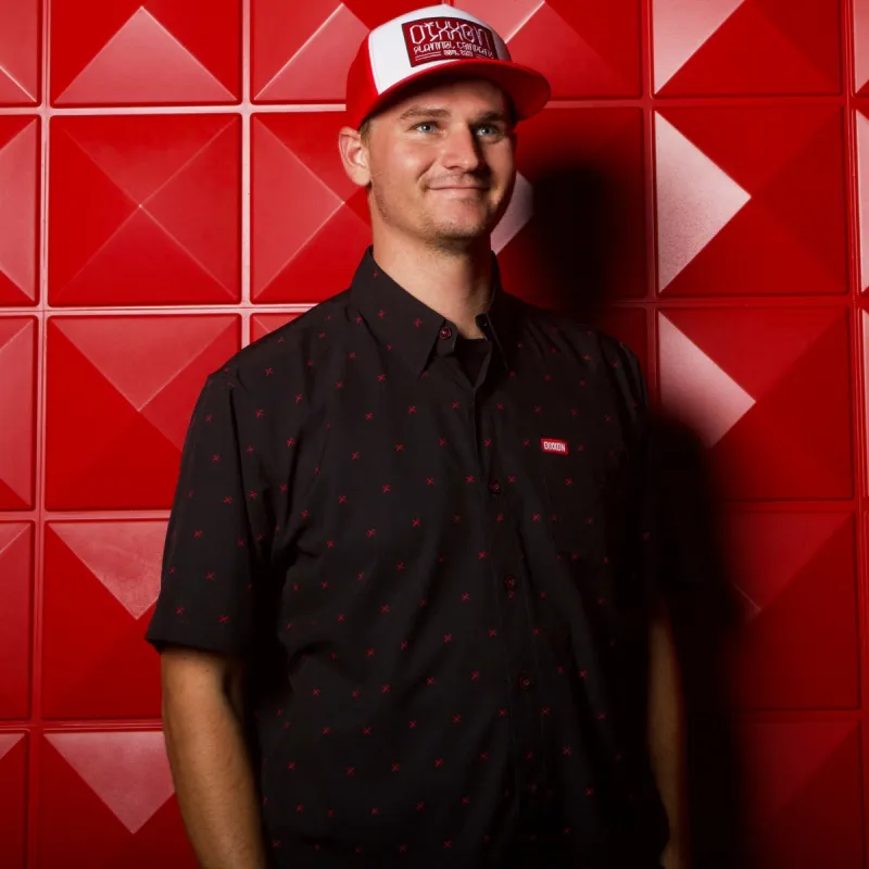 Finney Short Sleeve - Black & Red sold by Dixxon