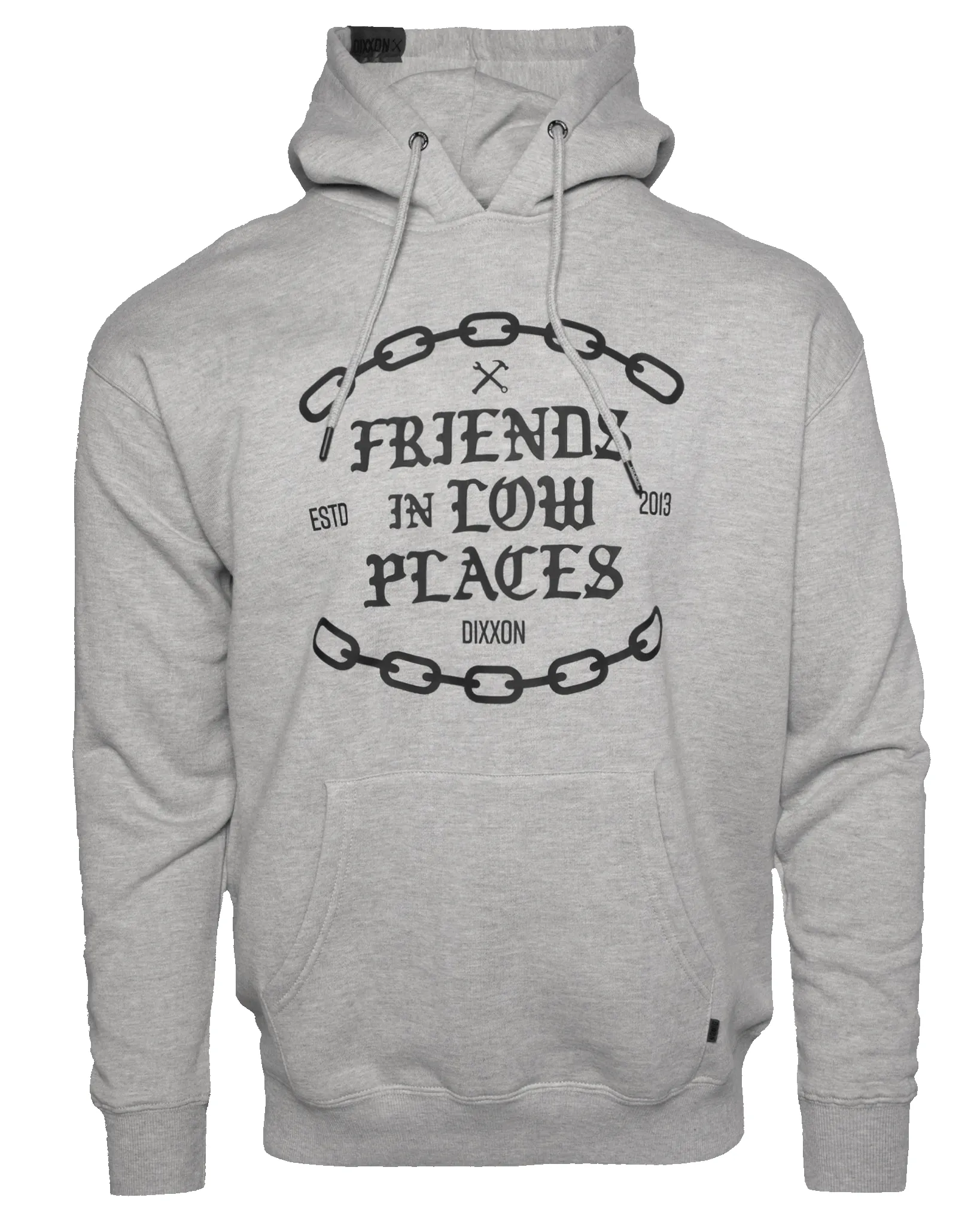 Black - Friends in Low Places Pullover Hoodie - Heather Gray sold by Dixxon