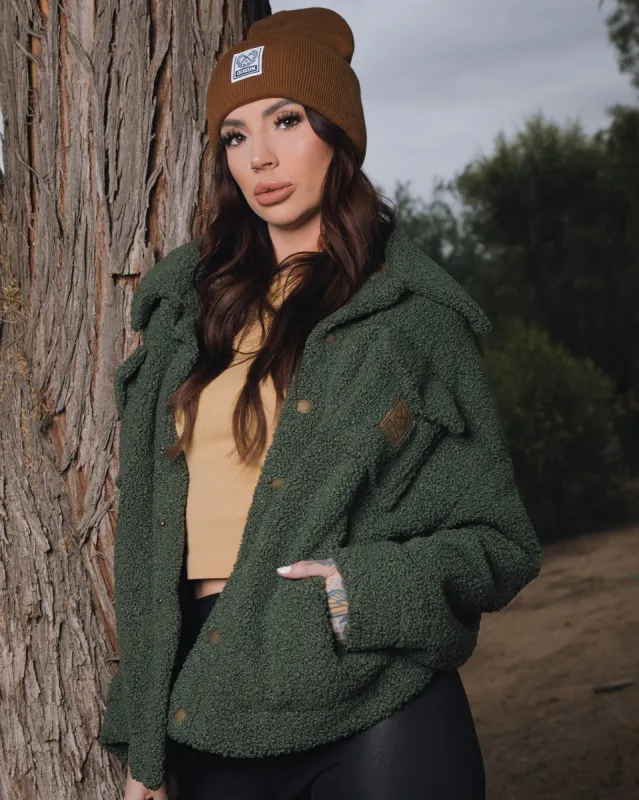 Women's Demi Sherpa Jacket - O.D. Green sold by Dixxon