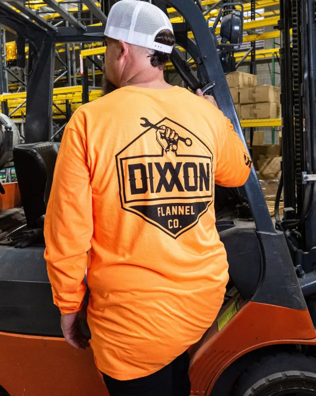 Working Class Hi Vis Long Sleeve T-Shirt - Orange sold by Dixxon