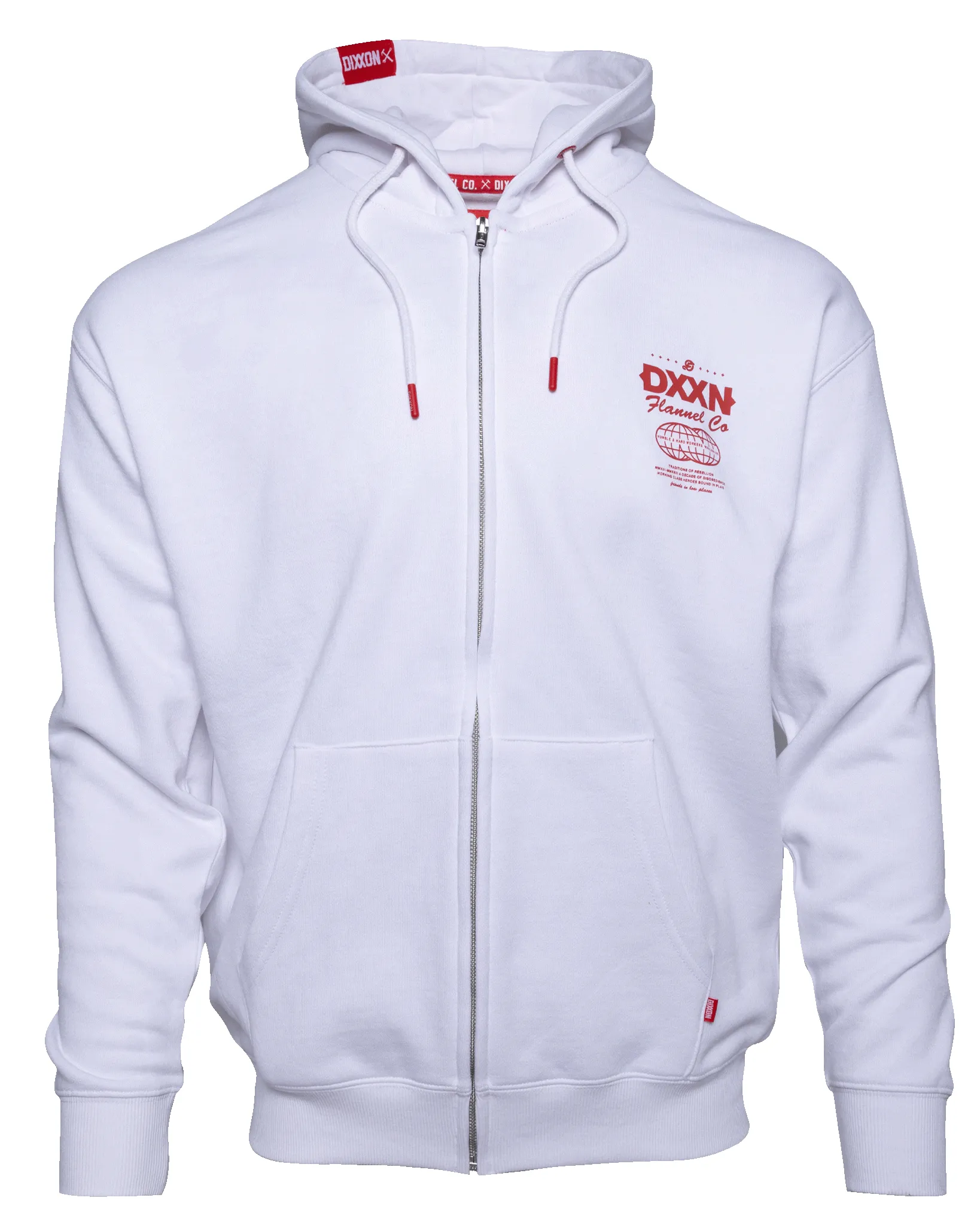 Red Tech Zip Up Hoodie - White sold by Dixxon product image thumbnail 2