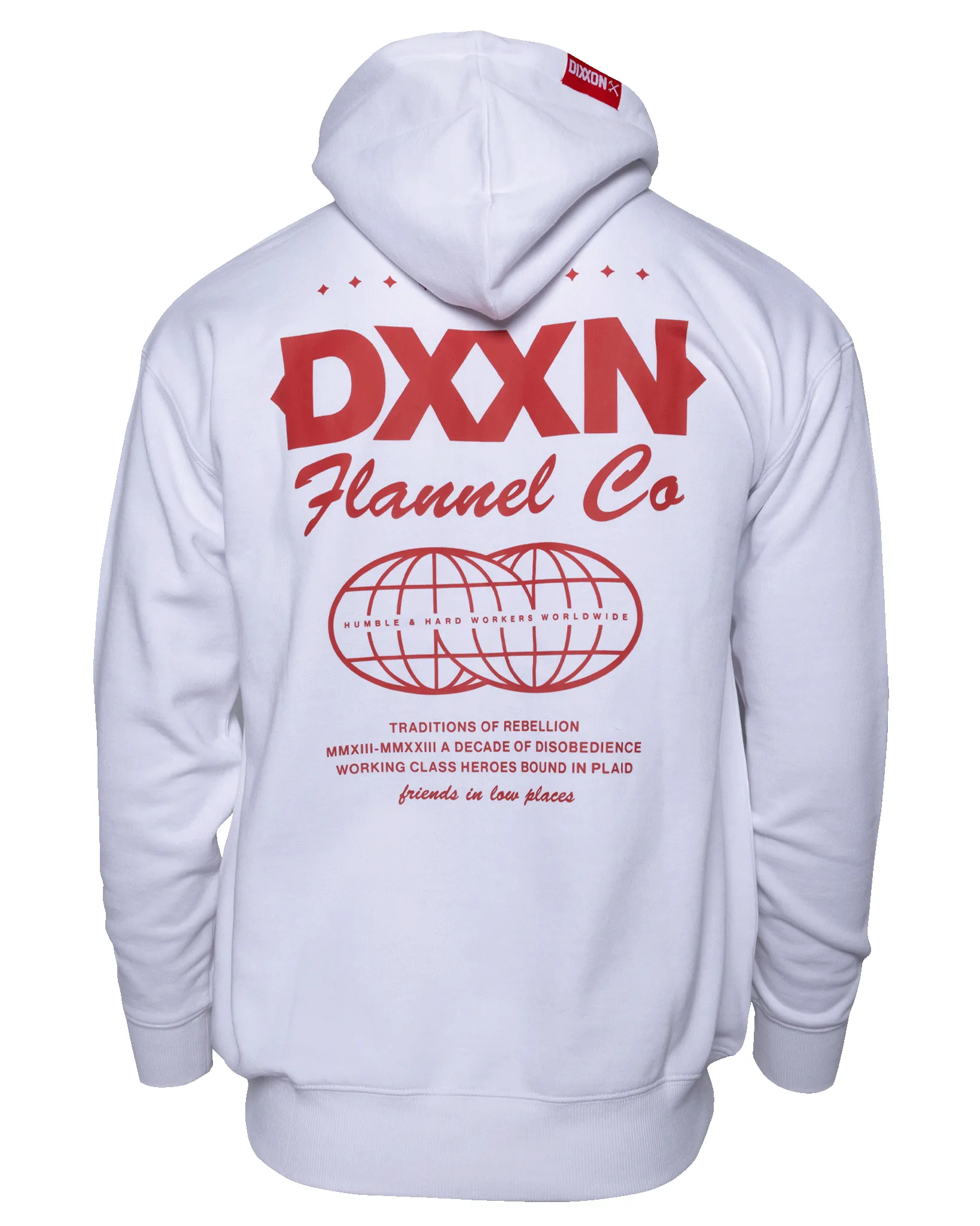 Red Tech Zip Up Hoodie - White sold by Dixxon