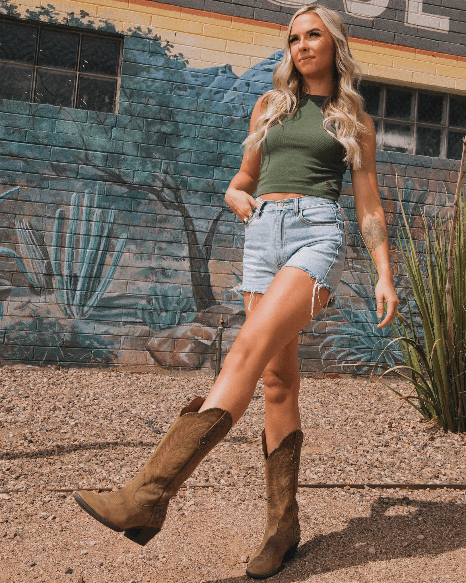 Women's Ribbed Tank - O.D. Green - One Size sold by Dixxon product image thumbnail 2