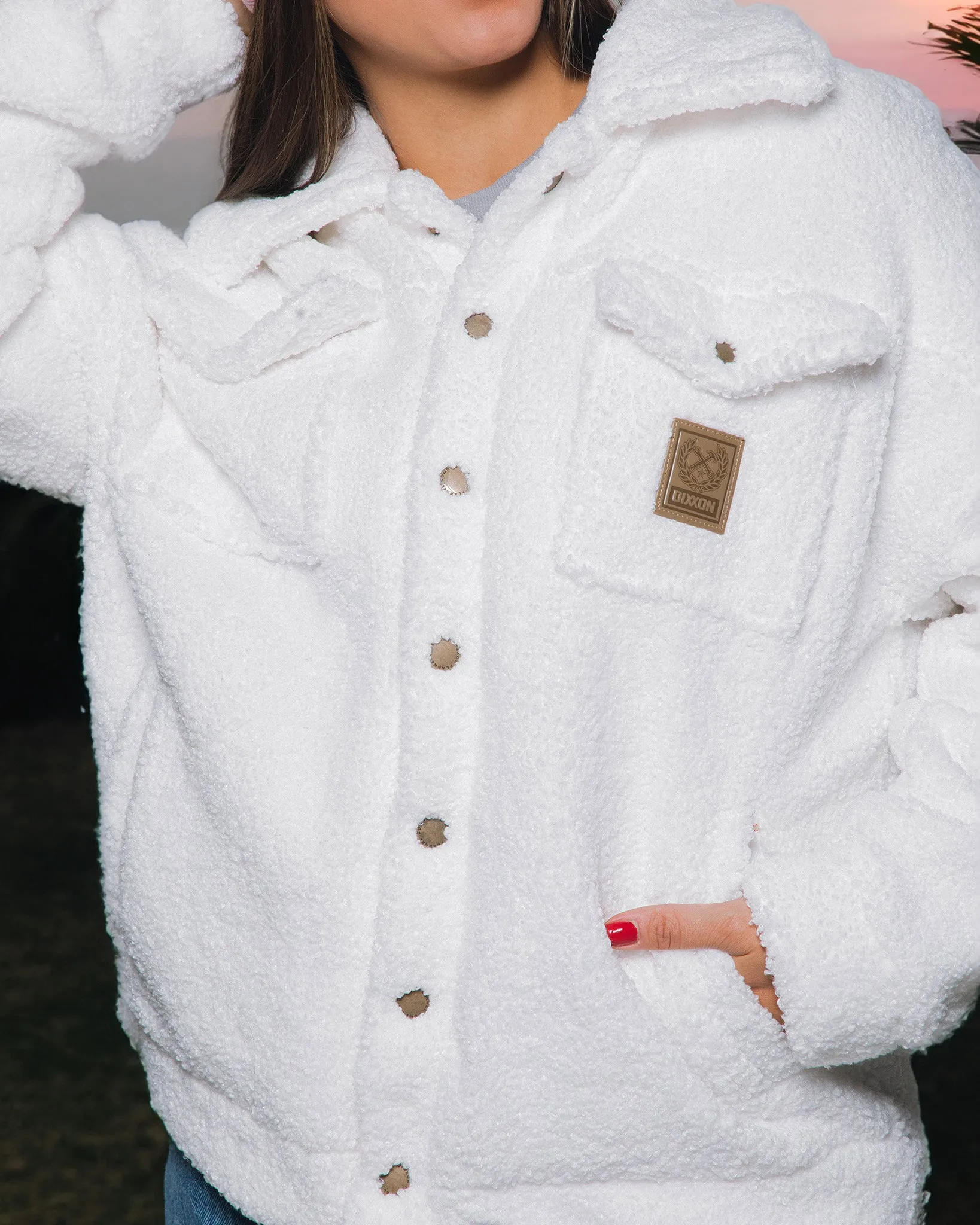Women's Coco Sherpa Jacket - White sold by Dixxon product image thumbnail 2