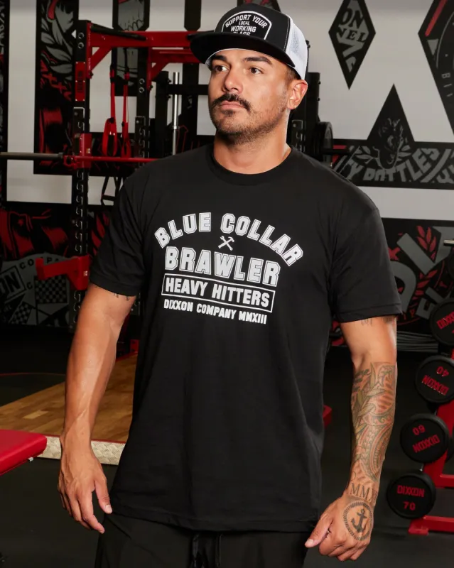 Blue Collar Brawler T-Shirt - Black & White sold by Dixxon