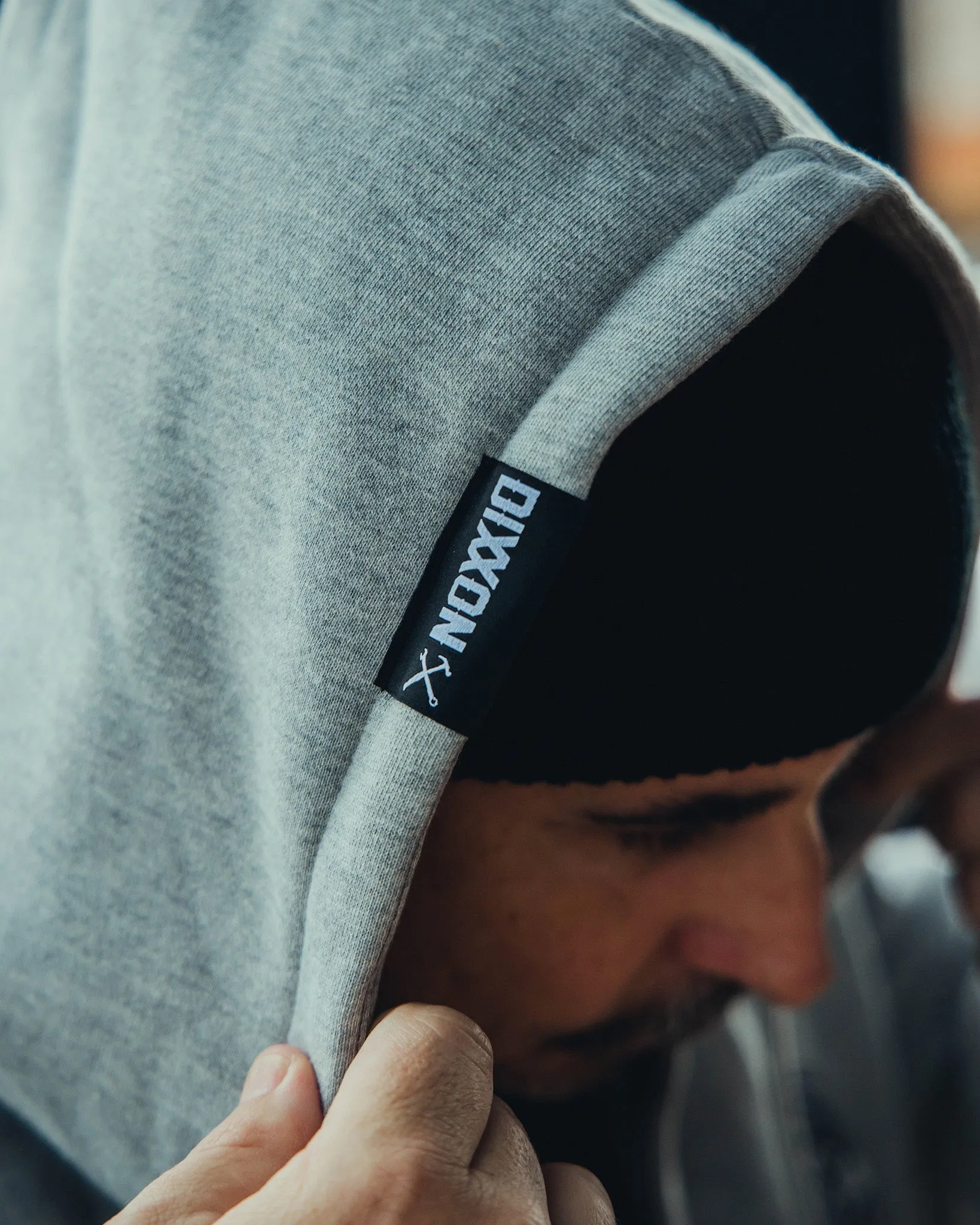 Black Work Hard Badge Zip Up - Heathered Gray sold by Dixxon product image thumbnail 2