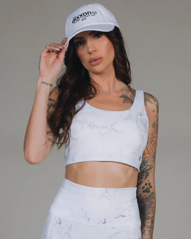 Women's Classic Sports Bra - White Marble sold by Dixxon