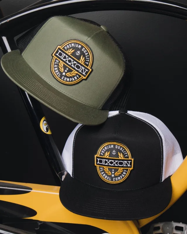Premium Quality Flat Bill Trucker Snapback made by Dixxon