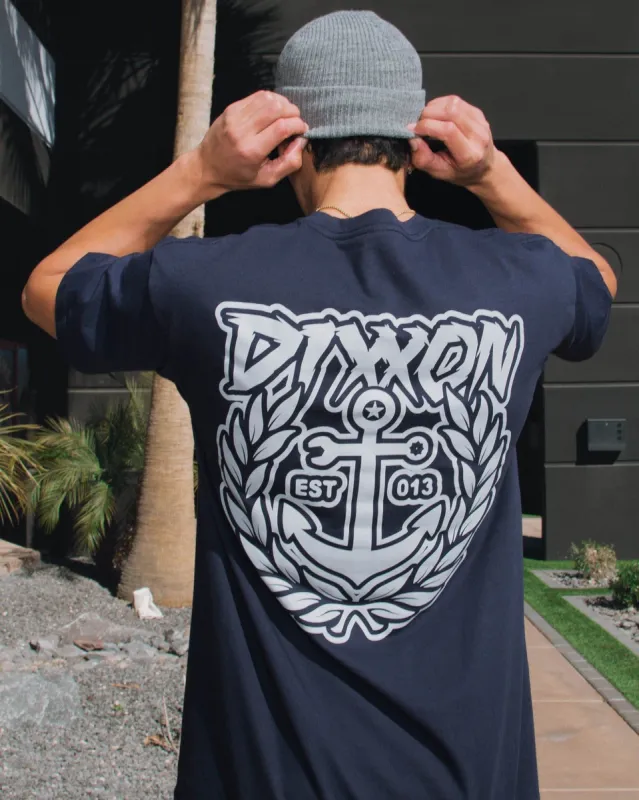 Salty Crest T-Shirt - Blue & Gray sold by Dixxon