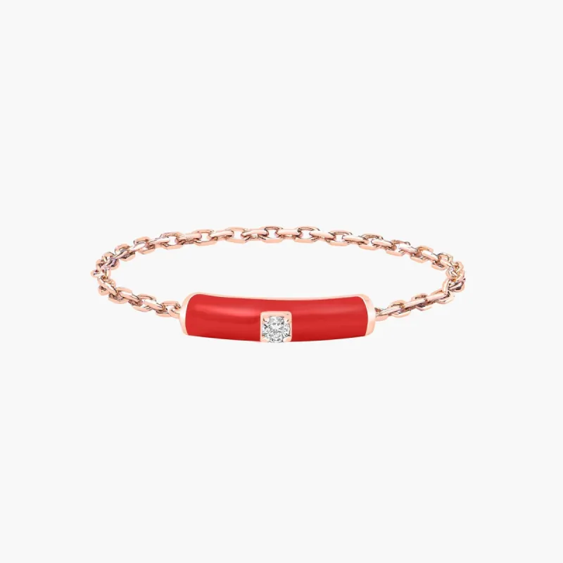 Marbella Chain Ring Red Enamel sold by Djula