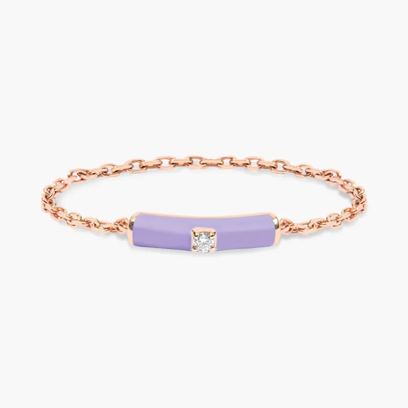 Marbella Chain Ring Lilac Enamel sold by Djula