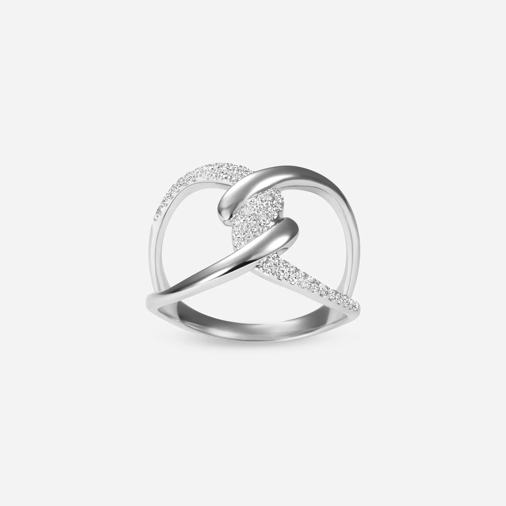 Barbelé Twist Half Paved Ring sold by Djula product image thumbnail 4