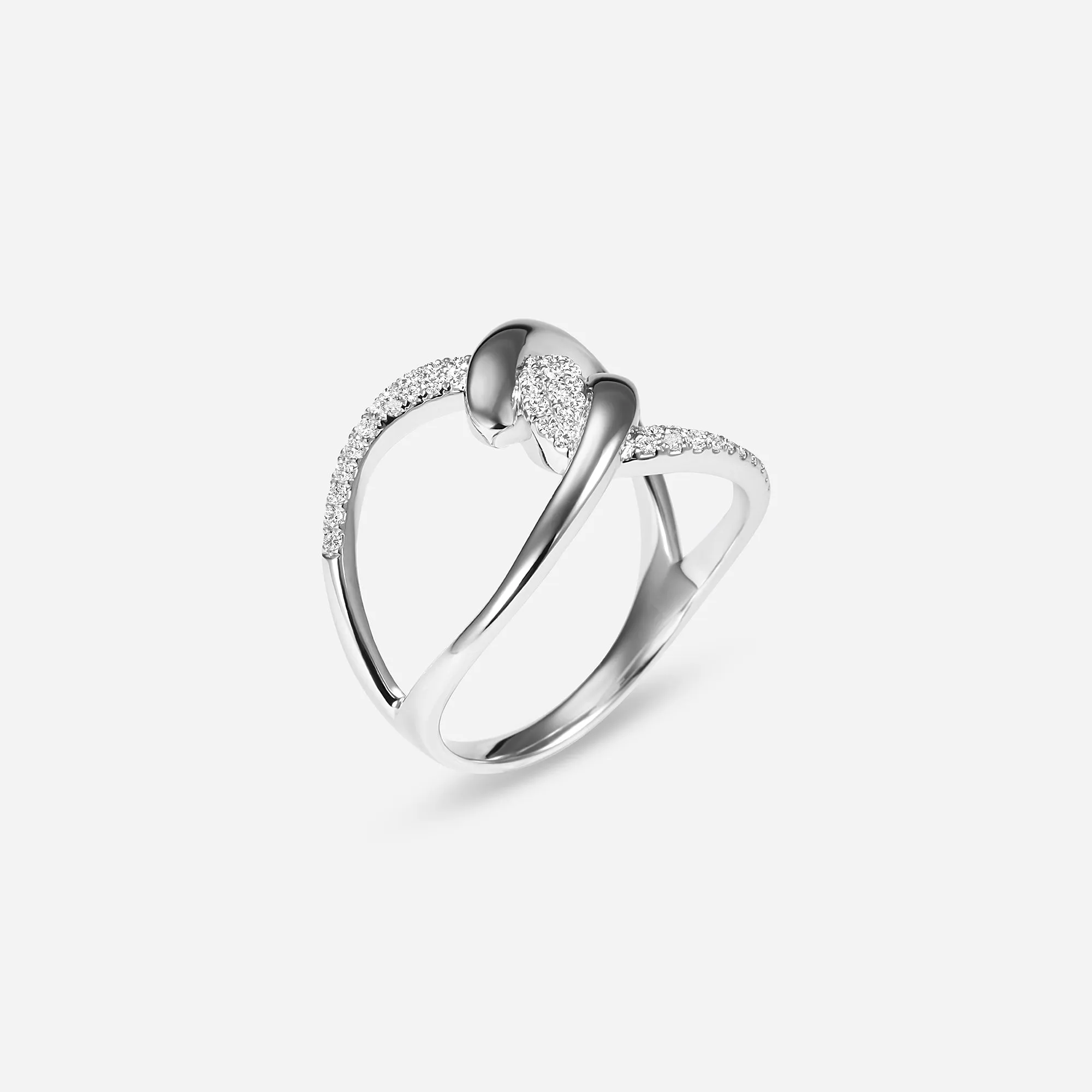Barbelé Twist Half Paved Ring sold by Djula product image thumbnail 5