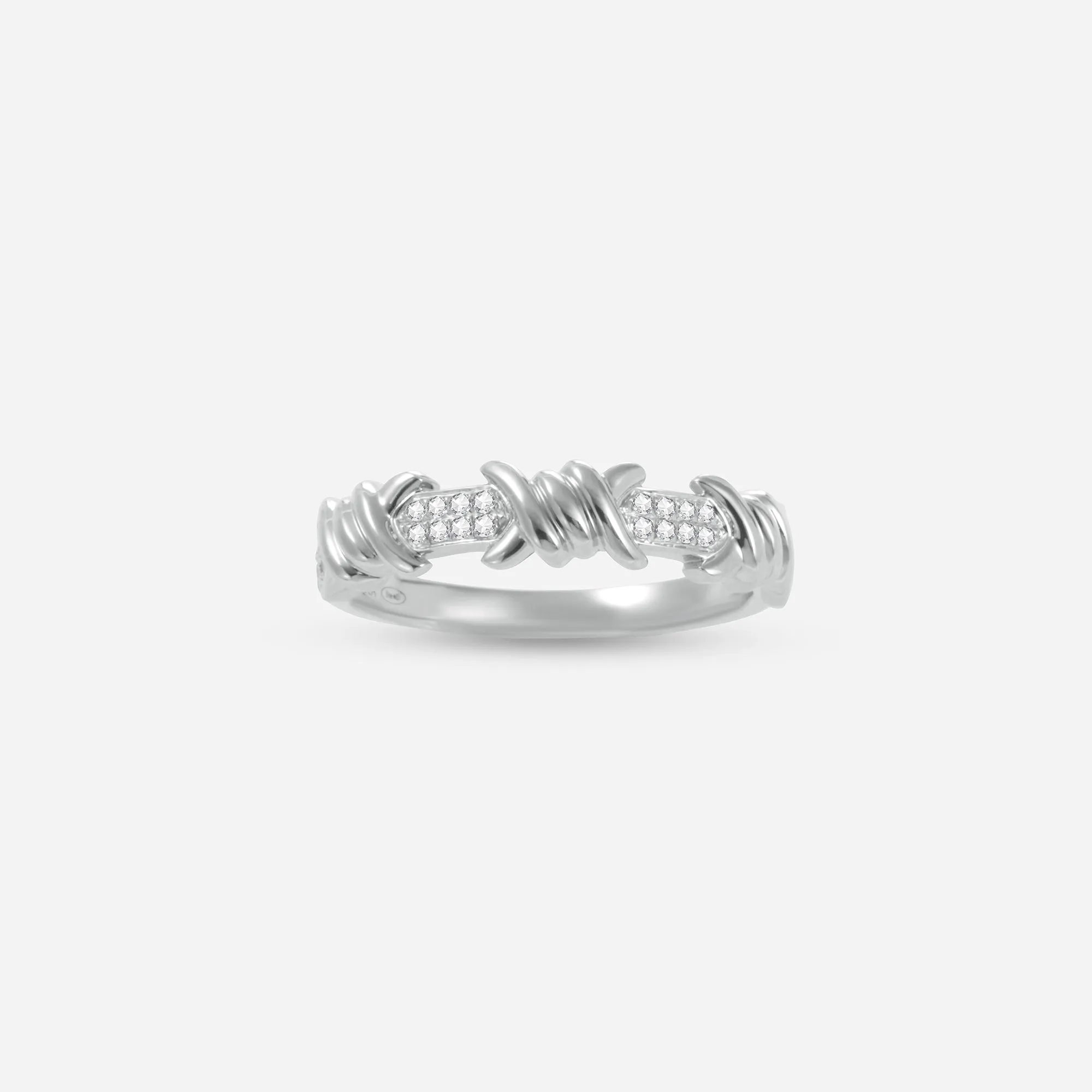 Barbelé Triple Half Paved Ring Large Model sold by Djula product image thumbnail 4