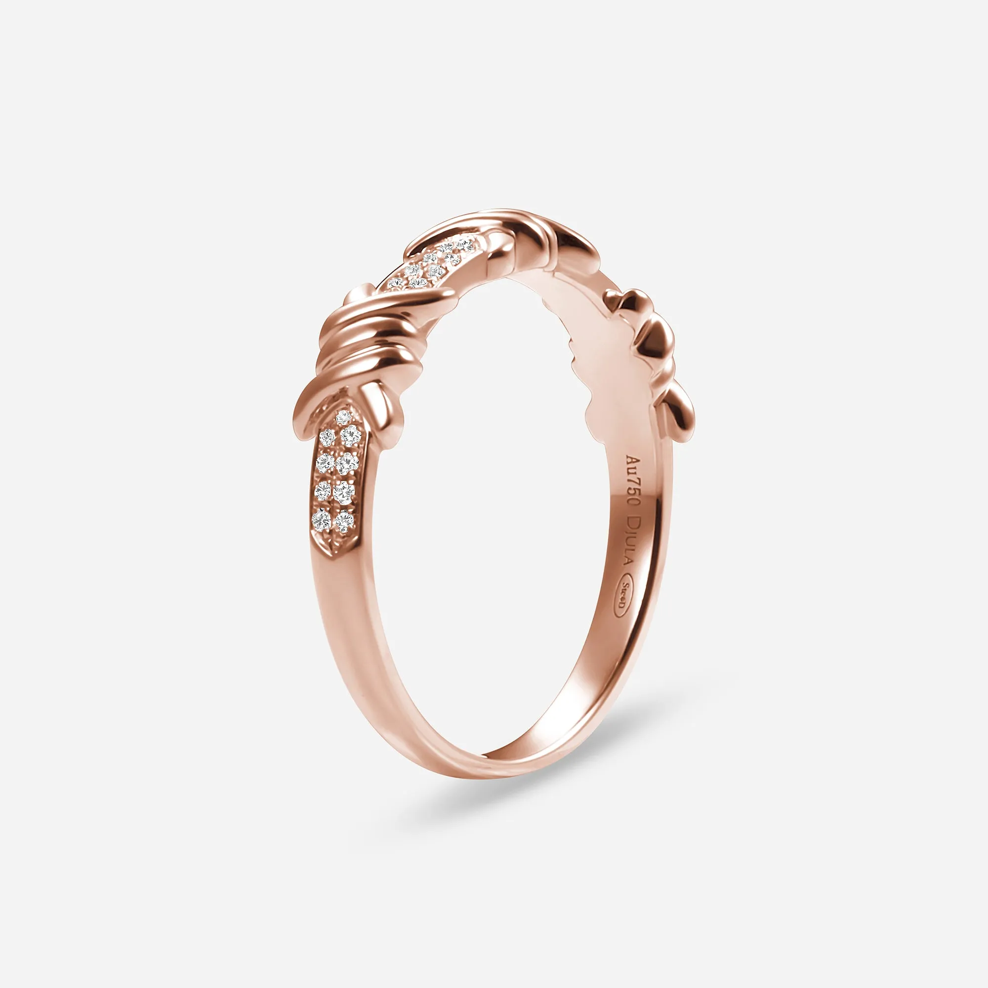 Barbelé Triple Half Paved Ring Large Model sold by Djula product image thumbnail 3