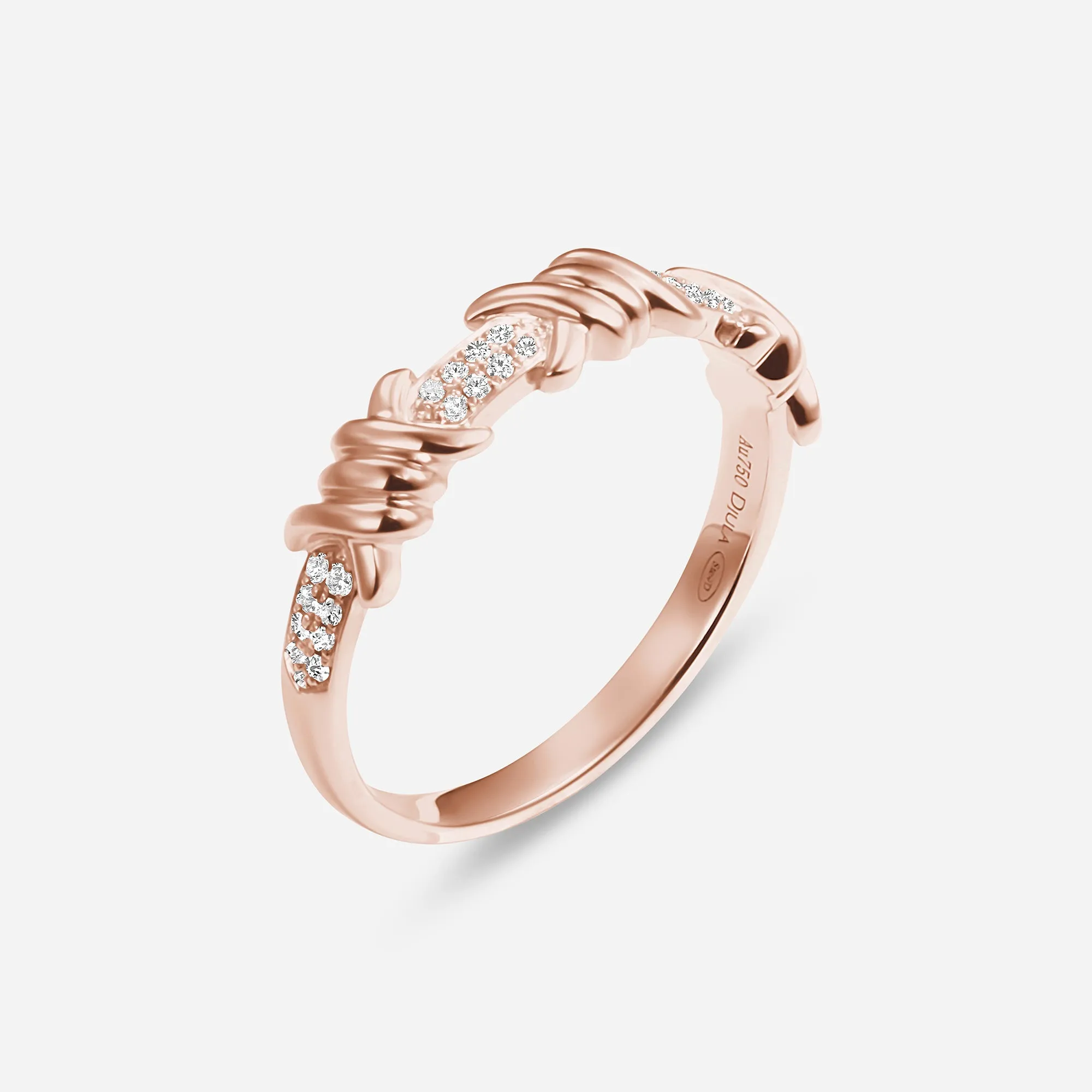Barbelé Triple Half Paved Ring Large Model sold by Djula product image thumbnail 2