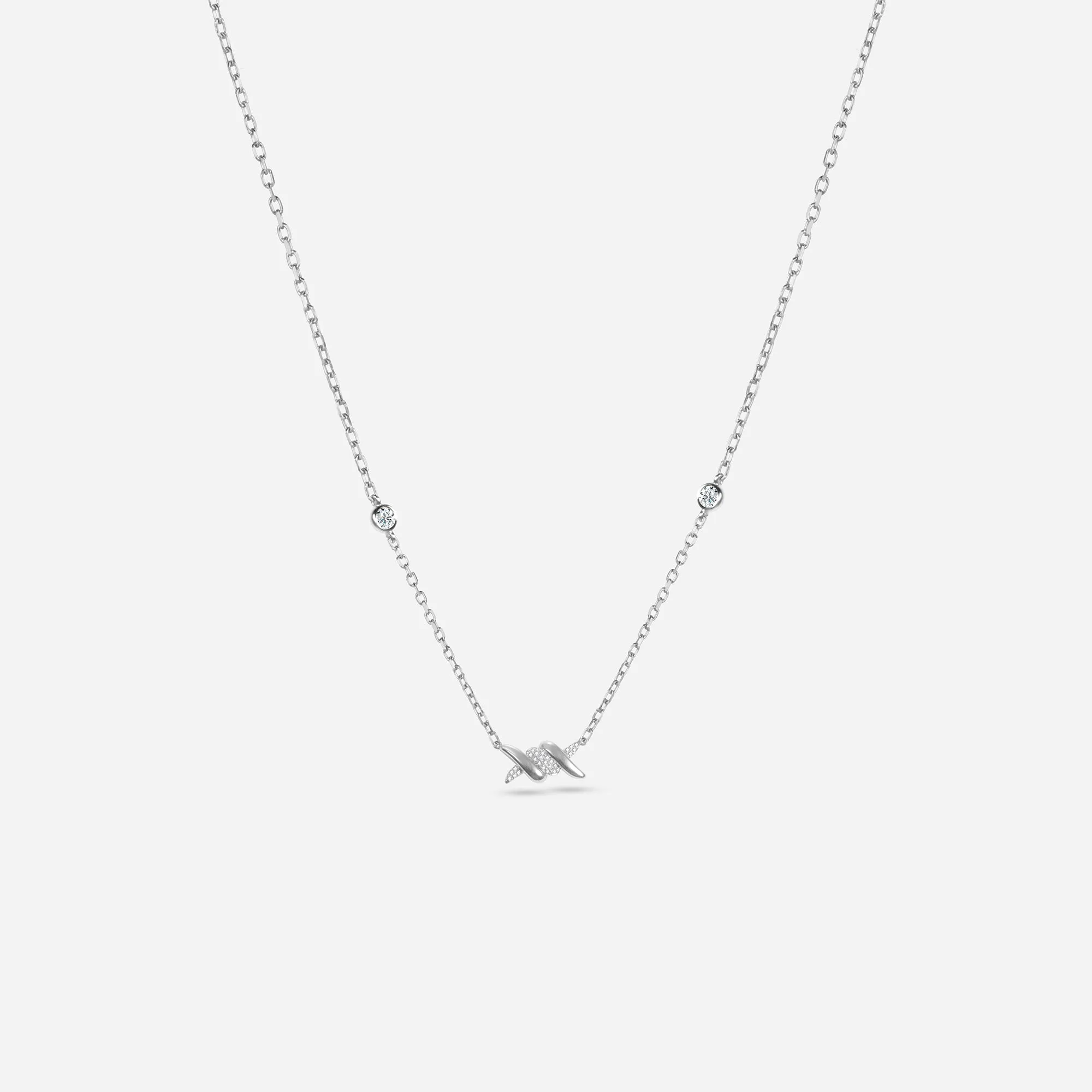 Barbelé Half Paved Necklace sold by Djula