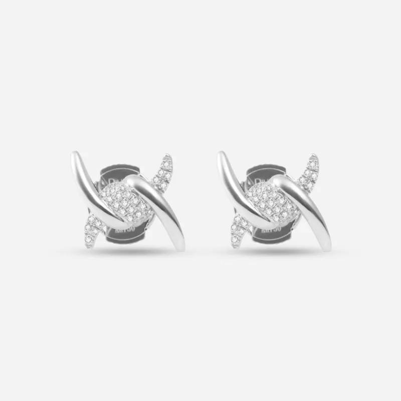 Barbelé Half Paved Earring Studs sold by Djula