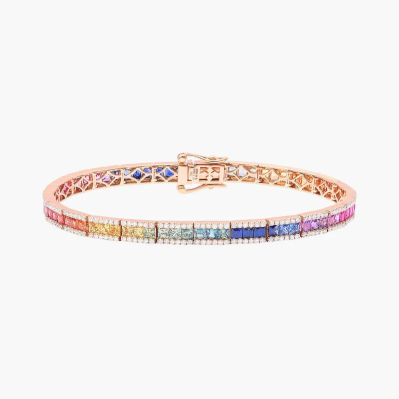 Colored sapphires and diamond bracelet sold by Djula