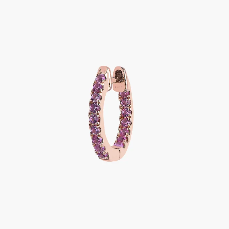 Graphique Pink Sapphire Single Hoop sold by Djula