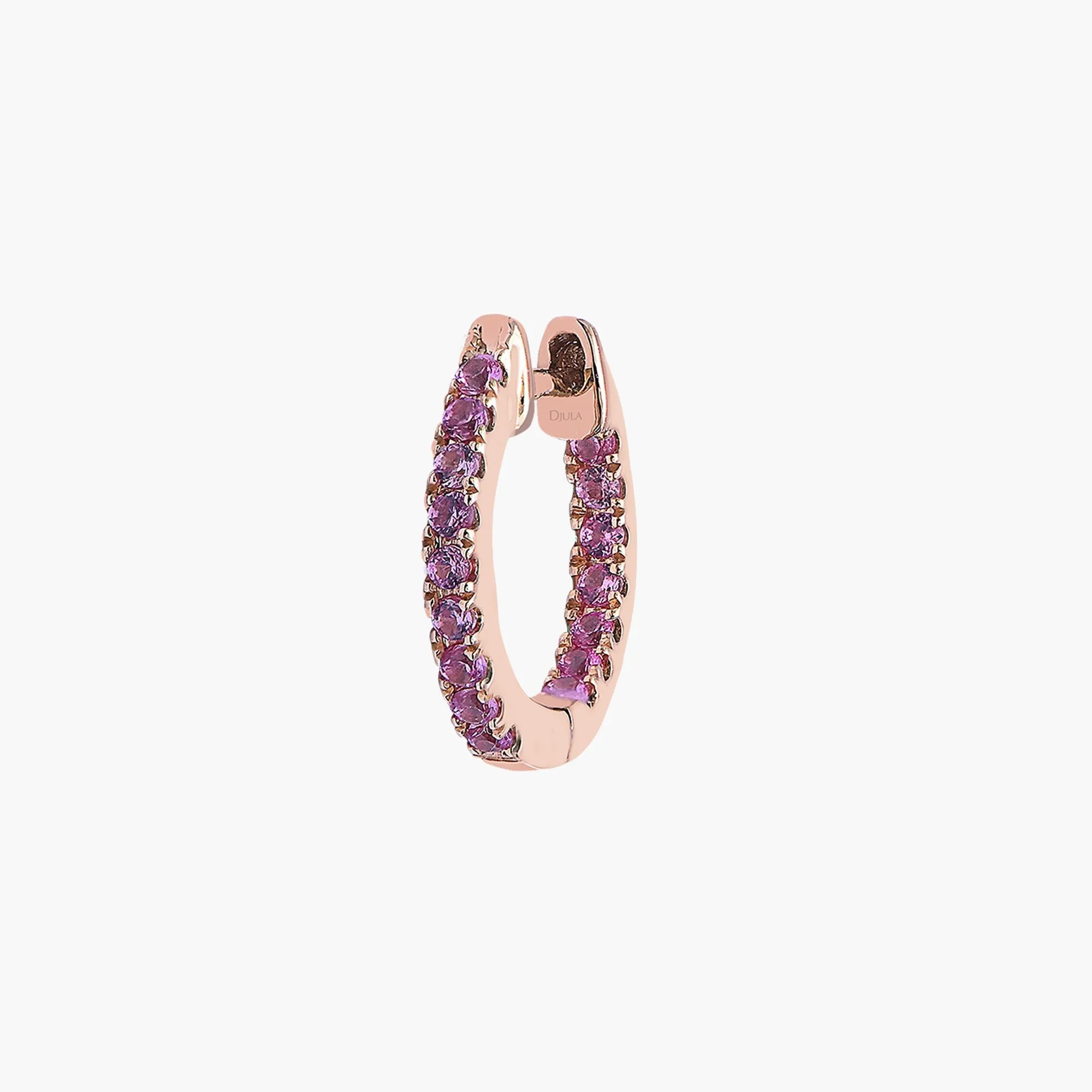 Graphique Pink Sapphire Single Hoop sold by Djula