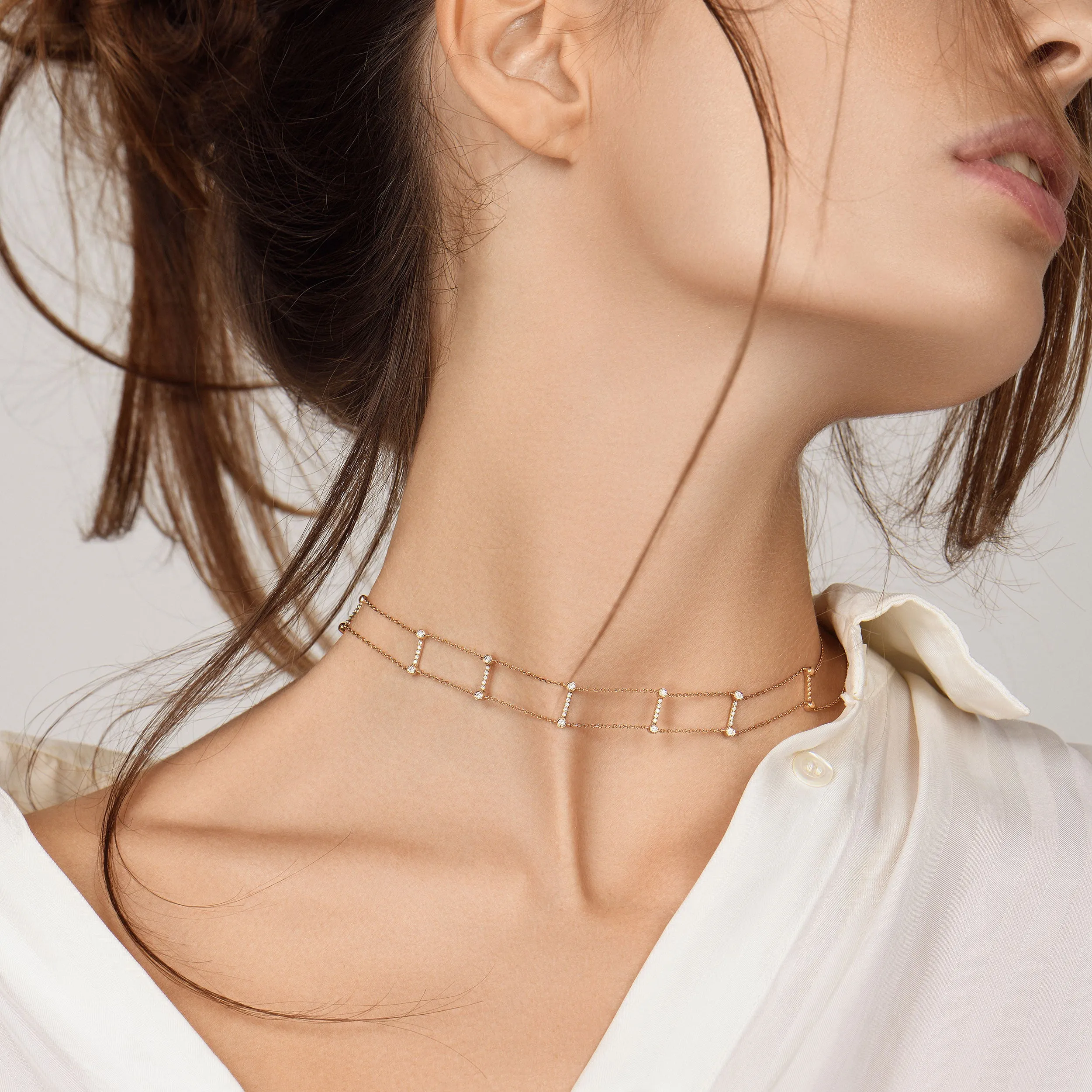 Double line bar choker sold by Djula product image thumbnail 4