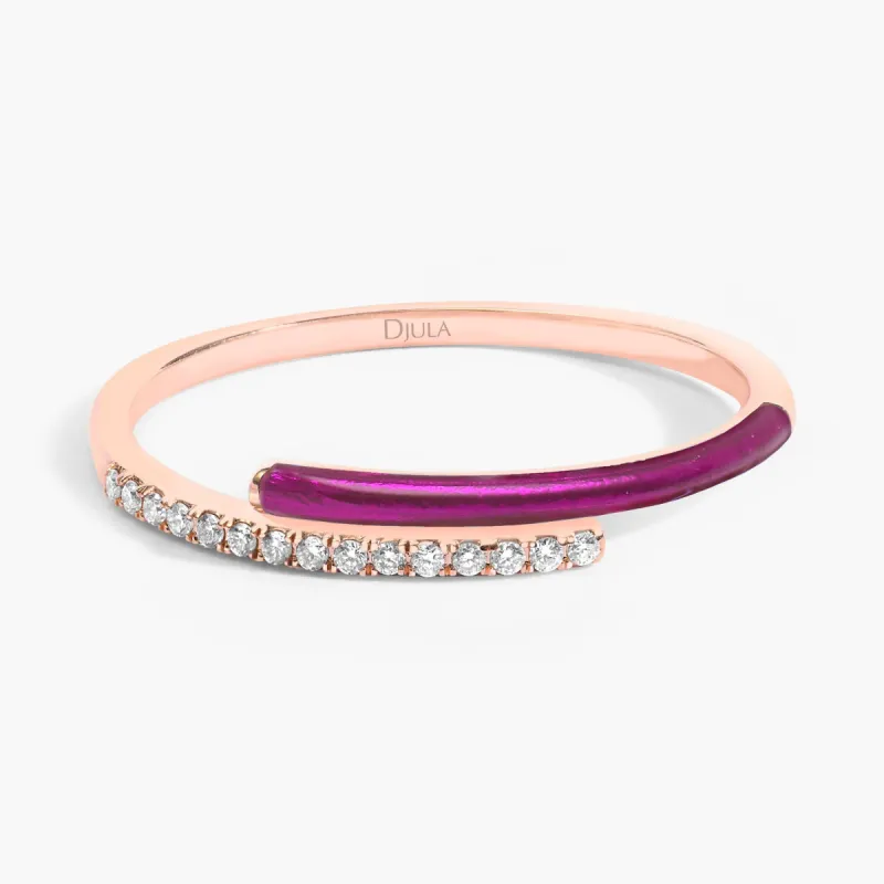 Marbella You and Me Ring Aubergine Enamel sold by Djula