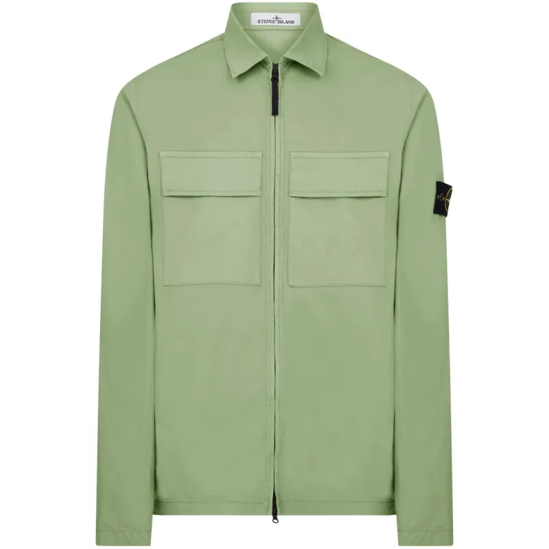Stone Island Twill Overshirt Lime sold by Klay UK