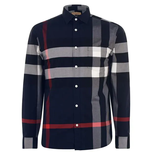 Burberry Somerton Check Shirt Navy sold by Klay UK