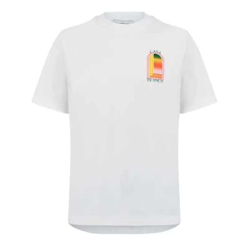 Casablanca Mirror T Shirt White/Pink sold by Klay UK
