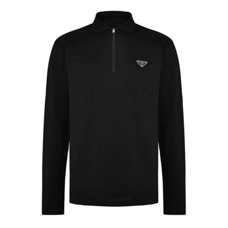 Prada Nylon Zip Long Polo Black sold by Klay UK