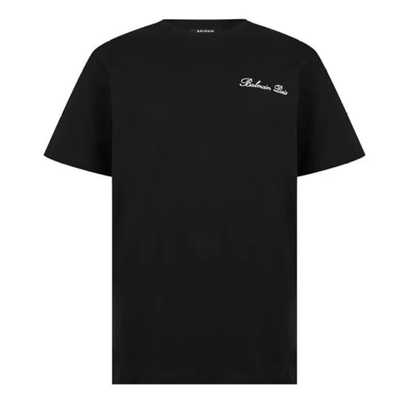 Balmain Signature T-Shirt Black sold by Klay UK