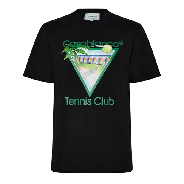 Casablanca New Tennis T Shirt Black sold by Klay UK