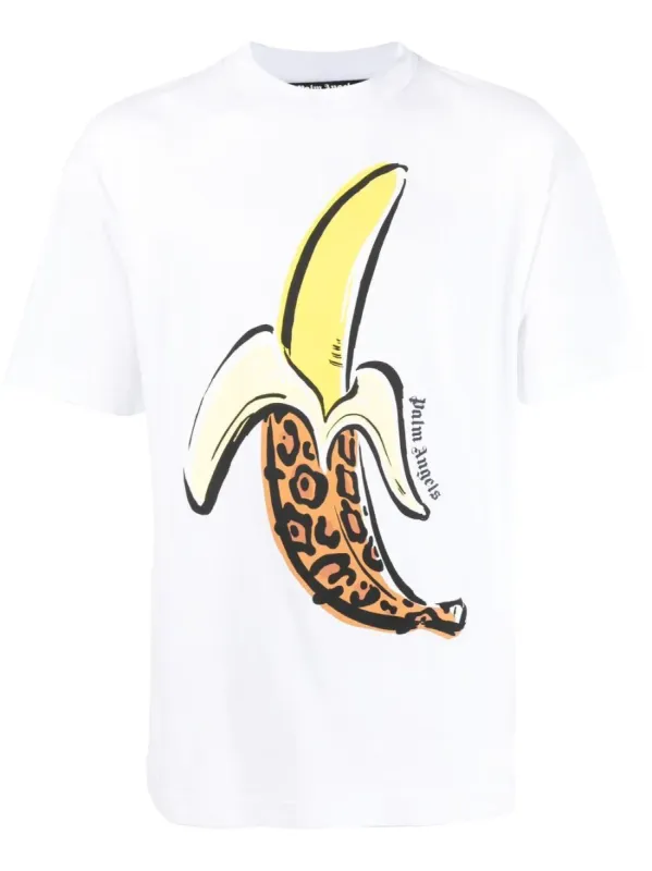 Palm Angels Banana Print T Shirt White sold by Klay UK