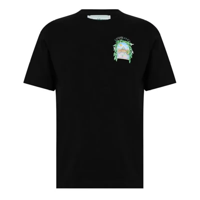 Casablanca Larche Tennis T Shirt Black sold by Klay UK