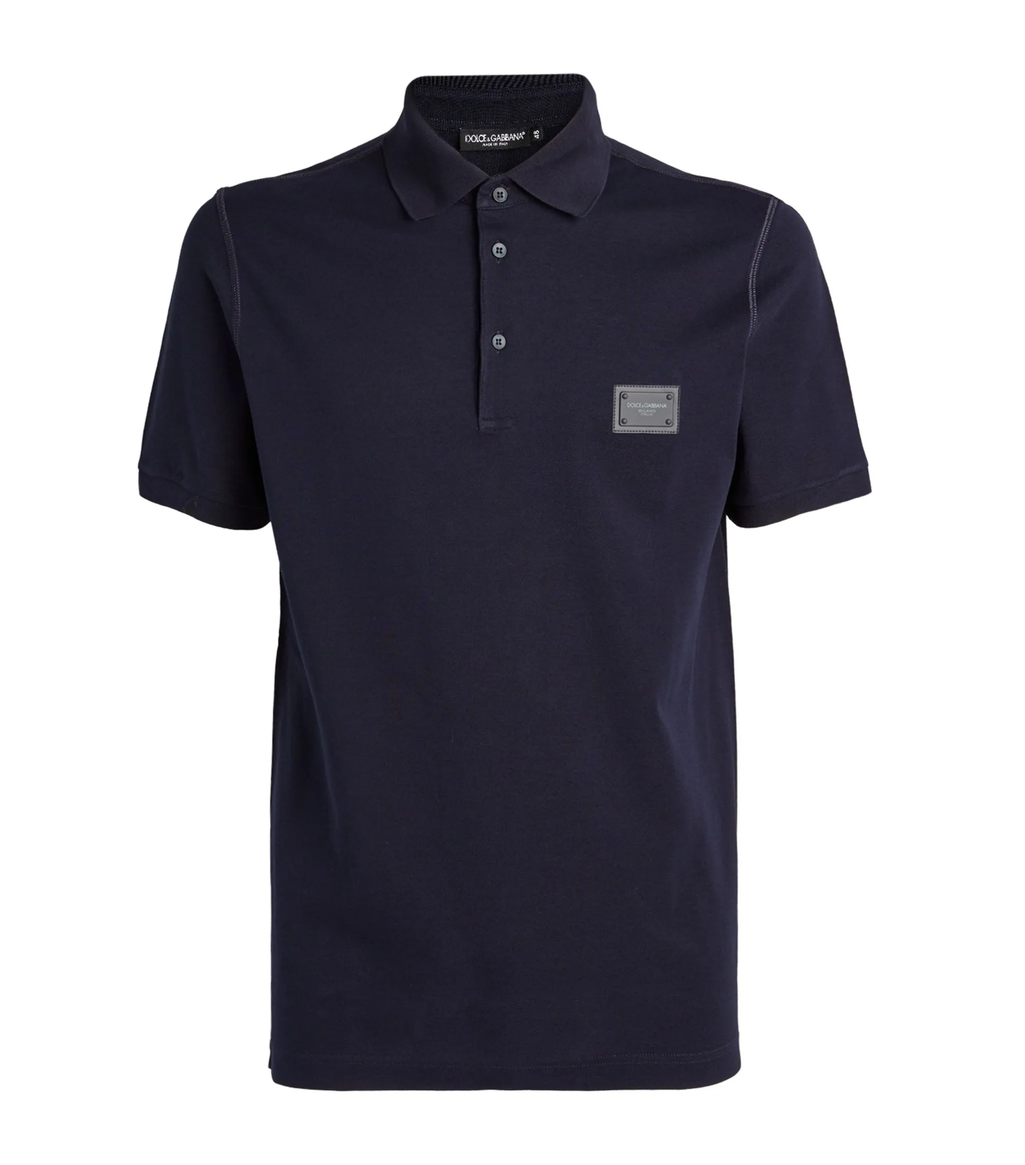 Dolce & Gabbana Plaque Polo T Shirt Navy sold by Klay UK