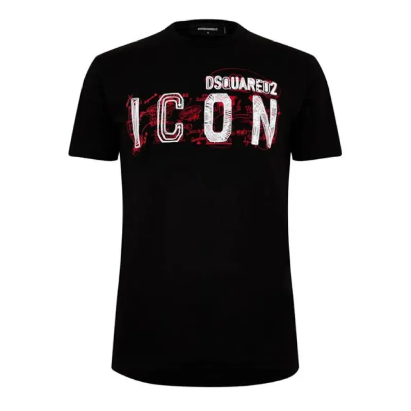 DSquared2 Icon Spray T-Shirt Black sold by Klay UK