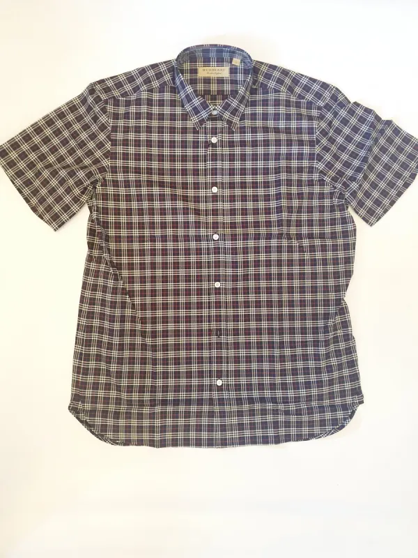 Burberry Check Short Sleeve Shirt Navy sold by Klay UK
