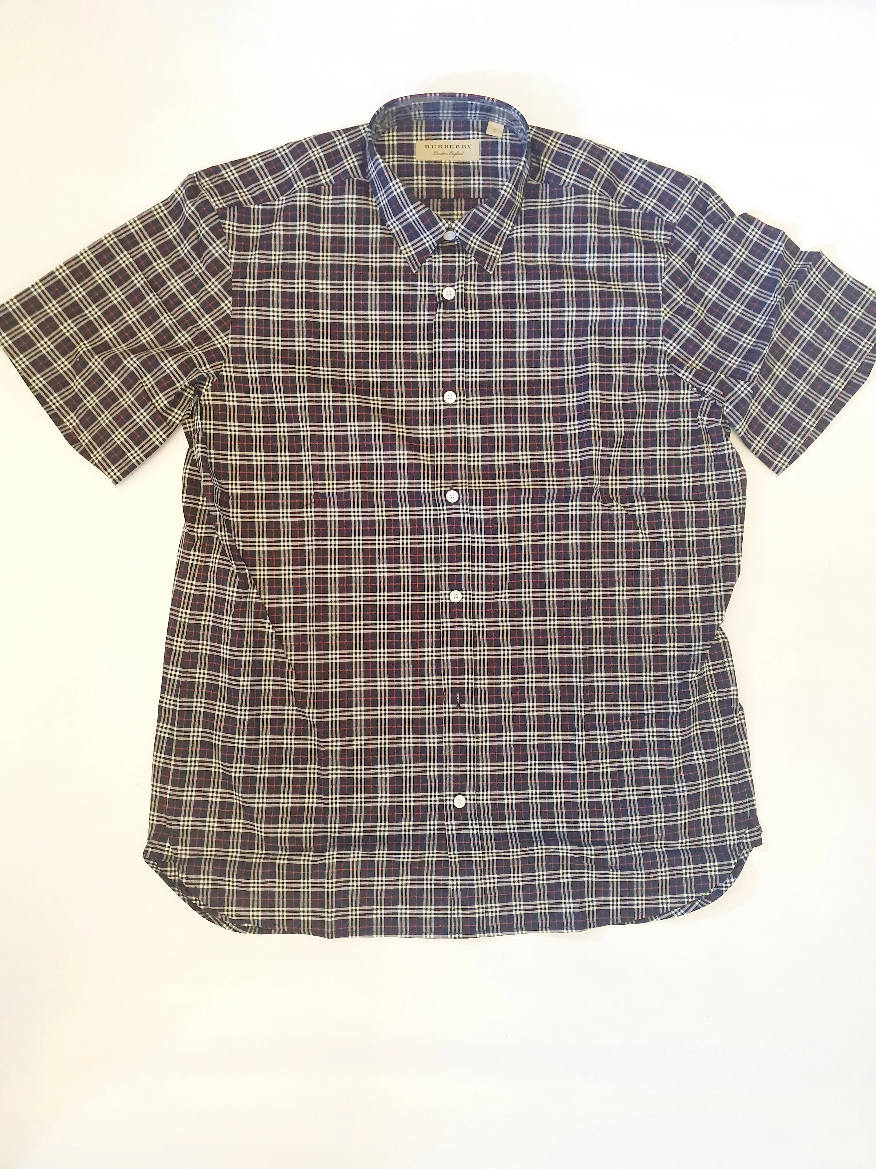 Burberry Check Short Sleeve Shirt Navy sold by Klay UK