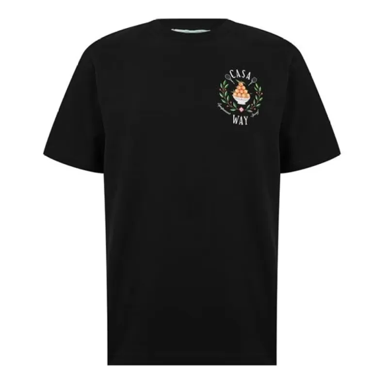 Casablanca Tennis Club T Shirt Black | Parallel