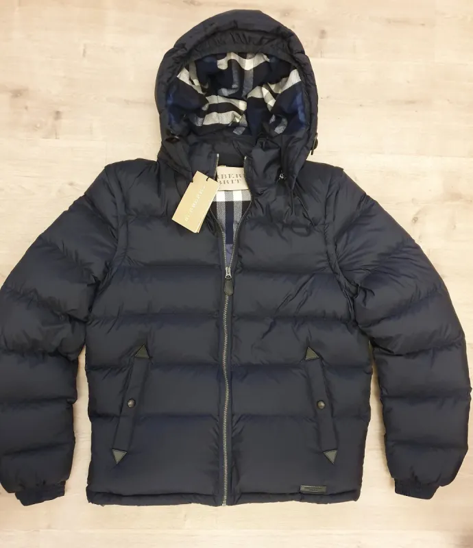 Burberry Check Detachable Sleeve Hooded Puffer Jacket Black sold by Klay UK