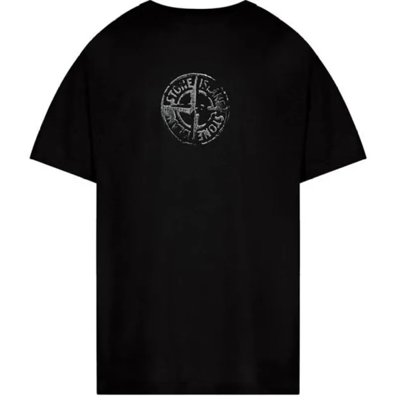 Stone Island Centre Logo T Shirt Black sold by Klay UK